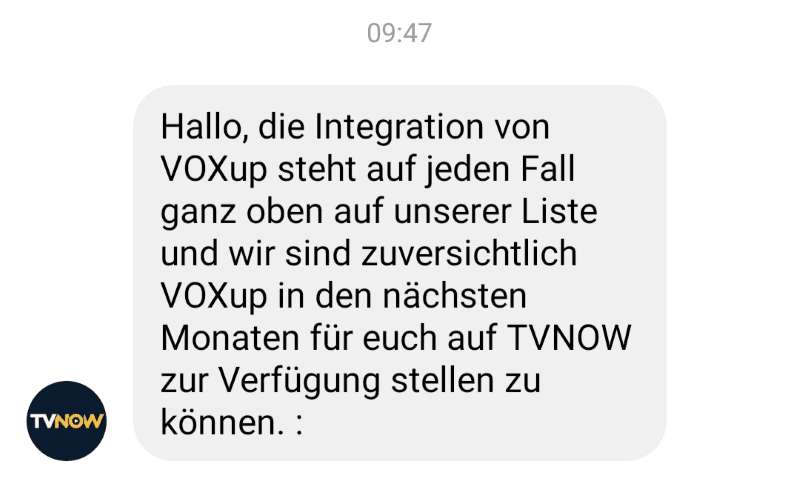 VOXup Empfang TVNOW