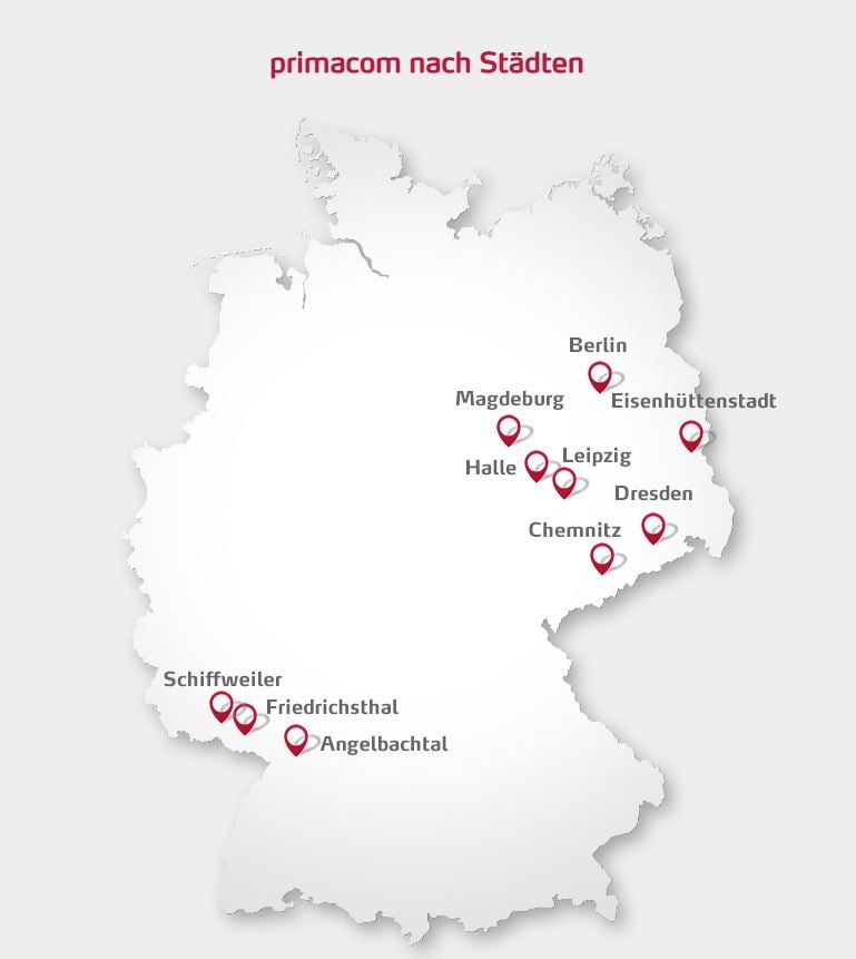 PYUR Gebiete der ehemaligen Primacom-Städte
