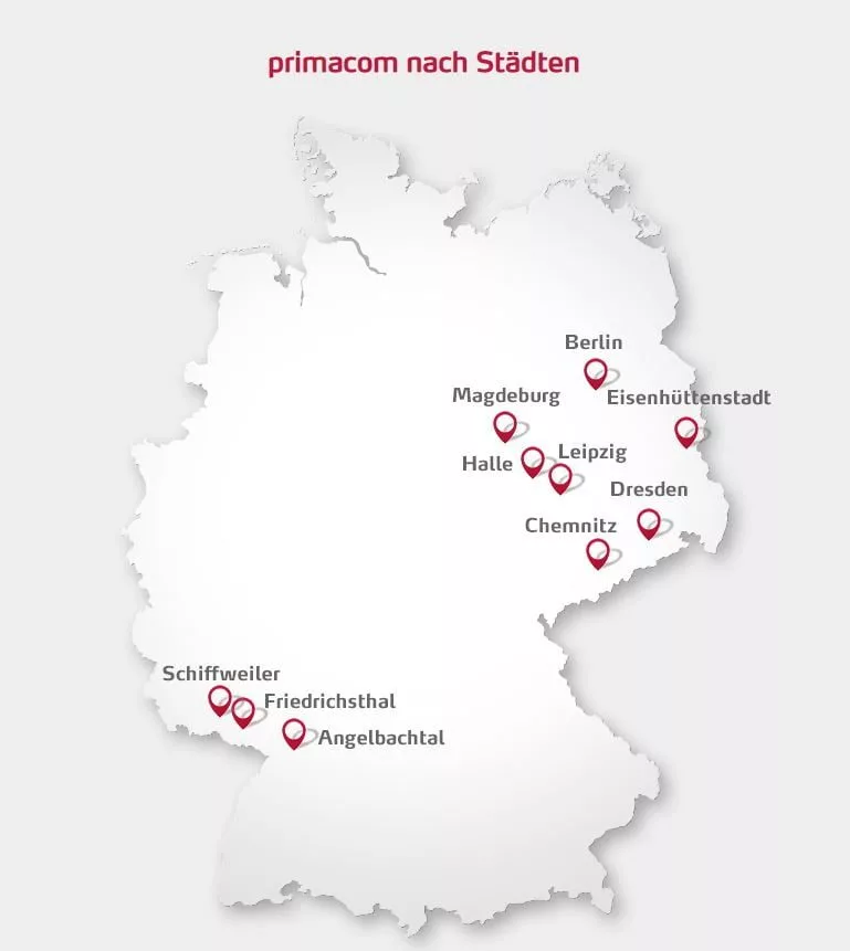 PYUR Gebiete der ehemaligen Primacom-Städte